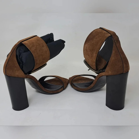 NWT Saint Laurent Suede  Otterproof Ankle Strap Sandals Heels Buckle 36 EU 6 US - Picture 9 of 15